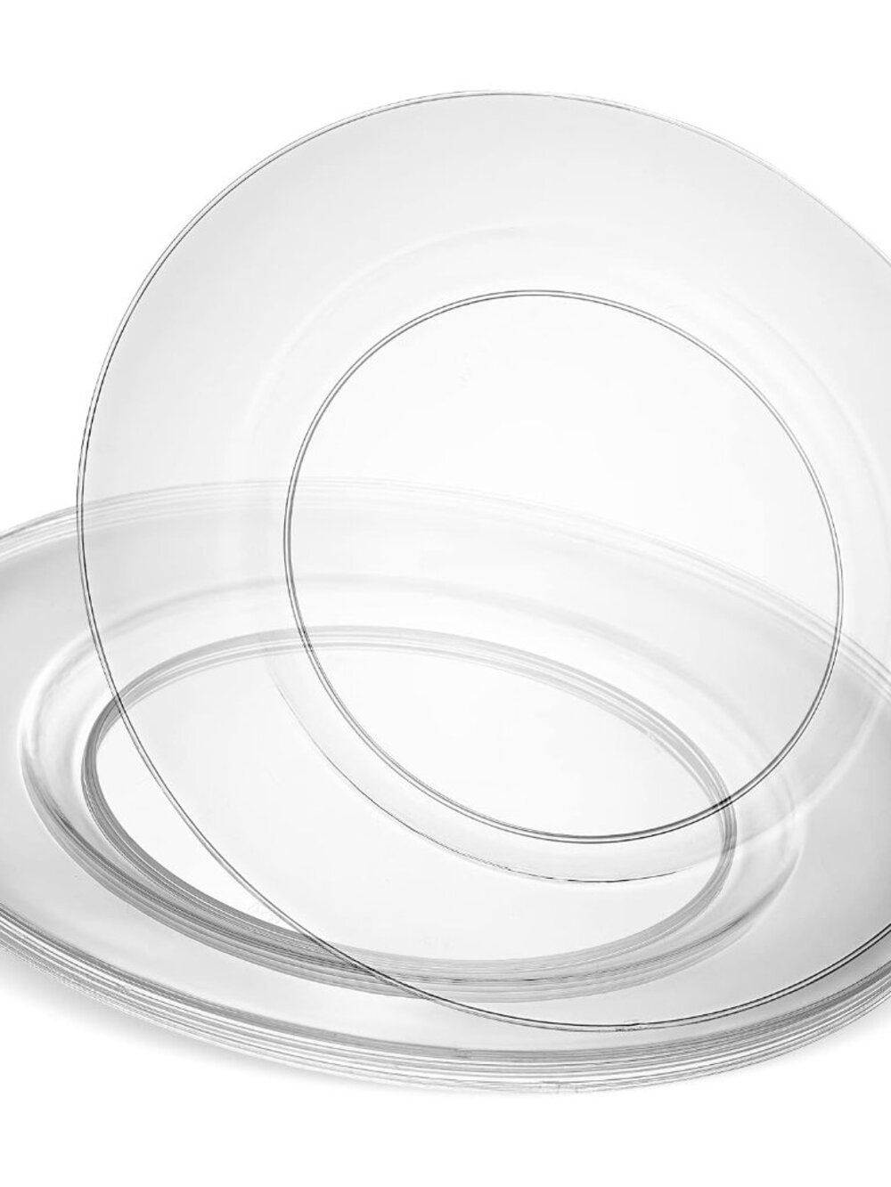 13'' Charger Plates Clear Plastic Heavy Duty Disposable Dinner Pack of 12